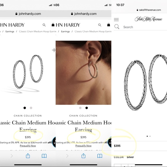 🆕 John Hardy Silver Classic Hoop Earrings - Picture 2 of 11